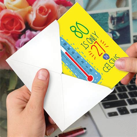 80 In Celsius: Funny Milestone Birthday Greeting Card