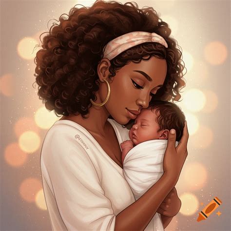 A mother cradling her newborn baby. on Craiyon