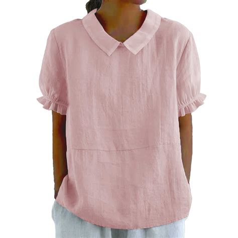 MESSIYO linen shirts for women elbow length tops for women gauze shirts ...