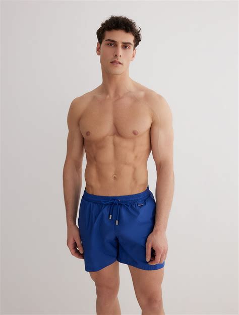 Louis Dark Blue Shorts - Mid Thigh Length Men Swim Shorts | MOEVA Moeva