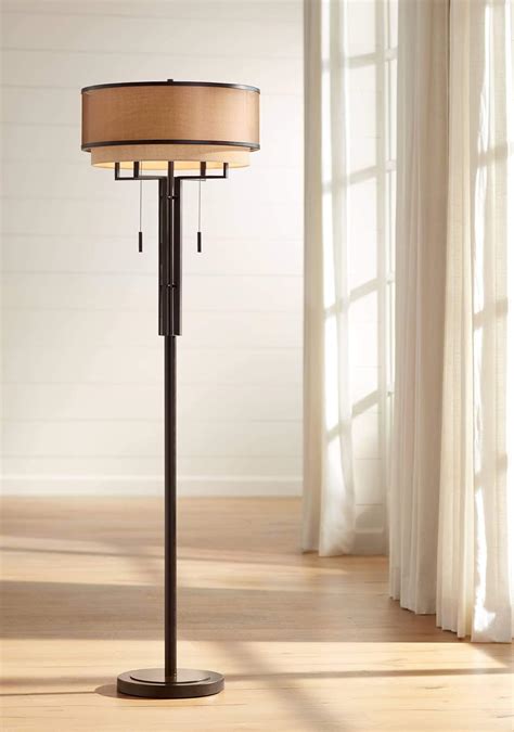 Alamo Modern Farmhouse Standing Floor Lamp Industrial 62" Tall Bronze ...