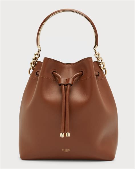 Jimmy Choo Bon Bon Drawstring Leather Bucket Bag | Neiman Marcus