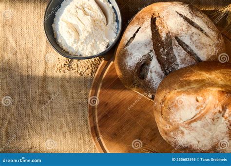 Loaves of Fresh Baked Homemade Whole Grain and Multigrain Bread, on a ...