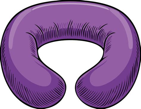 Cartoon illustration of a purple travel pillow for comfort and support ...