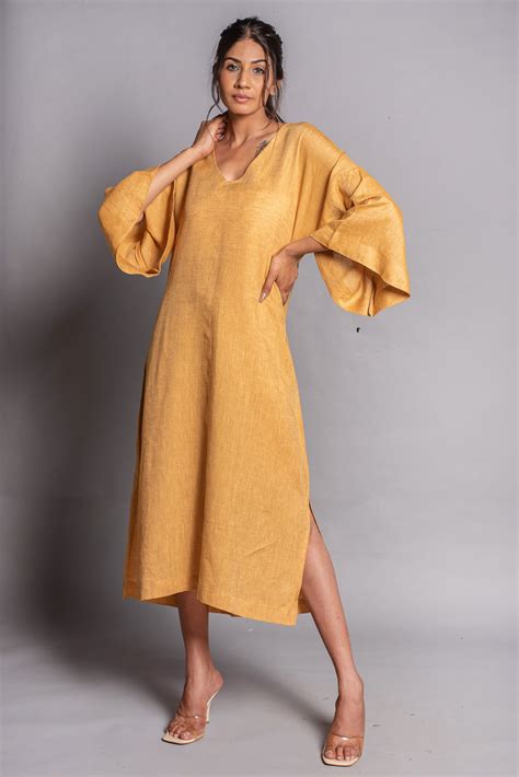 Linen Dress, Midi Linen Dress, Midi Dress With Side Pockets,midi Dress ...