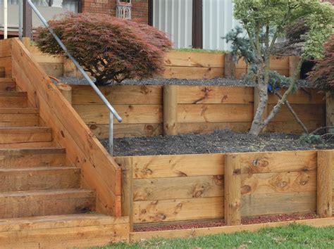 How To Build A Retaining Wall With Wood Timbers - Design Talk