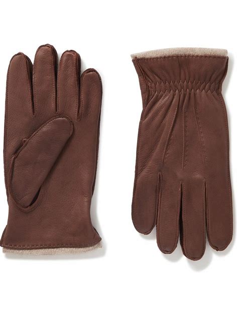 Dents - Edington Cashmere-Lined Leather Gloves - Brown Dents