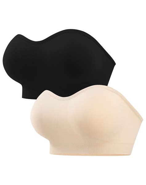 ANGOOL Strapless Bras for Women Wirefree Non-Slip Tube Top Invisible ...