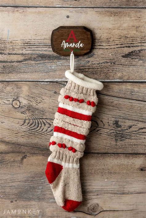 DIY Personalized Wall Stocking Holder - JaMonkey