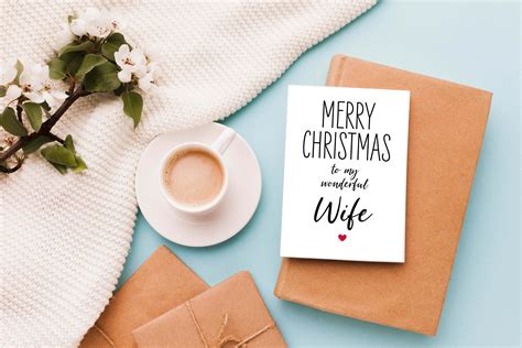 Merry Christmas Card Wife PRINTABLE Christmas Card for Her, Wife ...