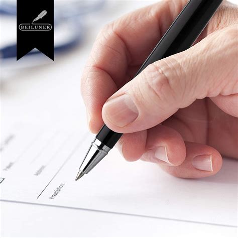 BEILUNER Ballpoint Pens, Stunning Black Chrome Ballpoint Pen with ...