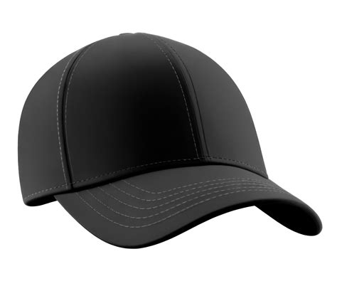 Blank Black baseball cap isolated on transparent background. Template ...