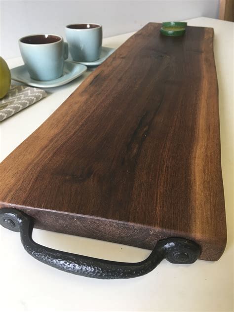 Rustic Wooden Serving Board with Handle