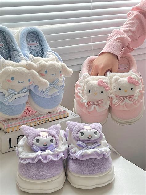 KT Fuzzy Fluffy Slippers Women Kawaii Slippers for Women Fluffy Kawaii ...
