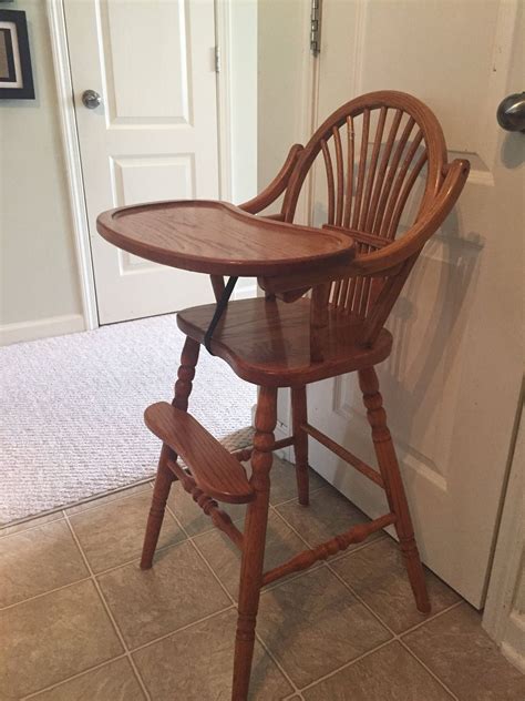 Vintage Wooden High Chair With Tray at Eleanor Noel blog