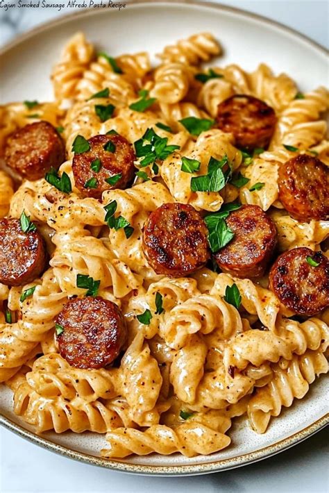 Cajun Smoked Sausage Alfredo Pasta Recipe | RecipeCoo | Recipe ...