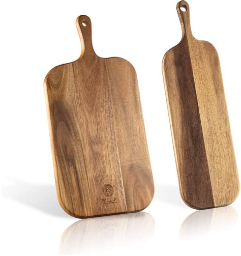 Wood Cutting Board Set with Handle for Kitchen Large and Small Long 2 ...