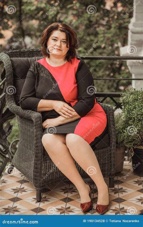 Chubby Mature Plus Size Lady, Lifestyle Stock Photo - Image of european ...