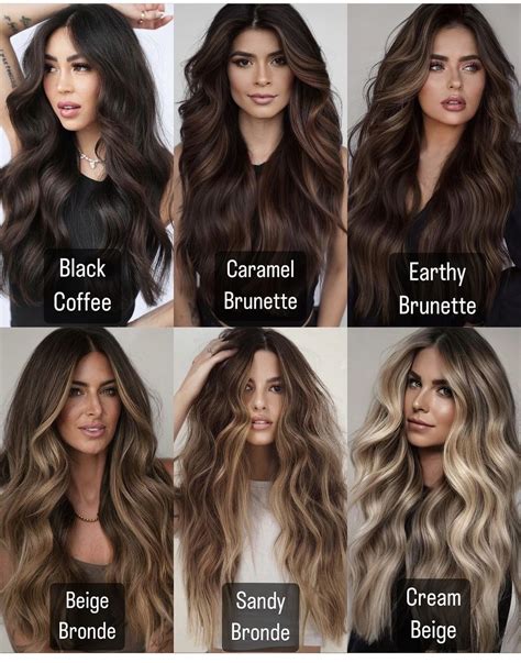 Brown hair color chart to find your flattering brunette shade to try in ...