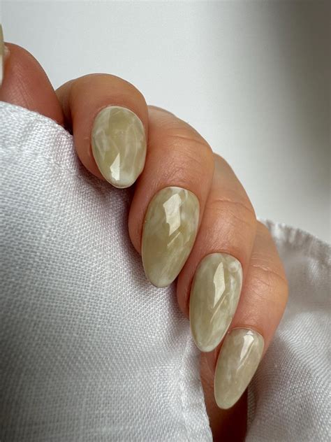 Sage Green Marble Nails Salon Quality Hand Painted Press on Nails ...