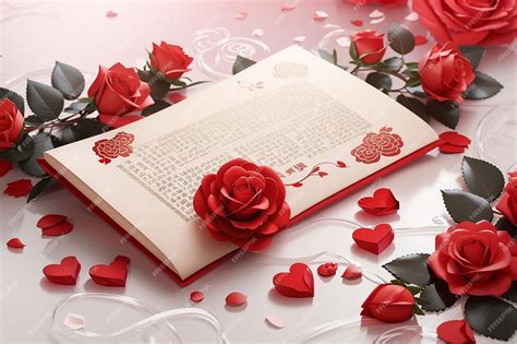 Premium AI Image | Chinese Valentines Day Romantic Red Rose Love Letter ...