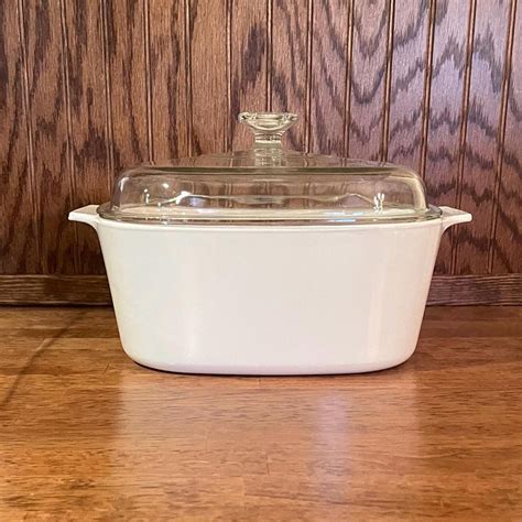 5 Quart / Liter Corning Ware Just White Roaster - Vintage Dutch Oven ...