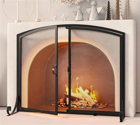 Amazon.com: Calidola Fireplace Screen with Doors, 37.8" W x 30.7" H ...