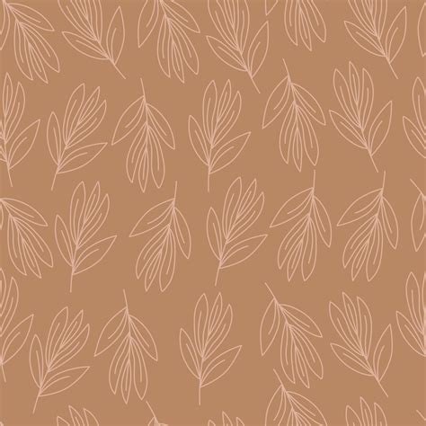 Download Aesthetic White Leaves Over Beige Background Wallpaper ...