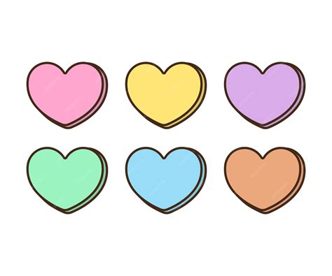 Sweet heart candy vector sweetheart candies isolated on white ...