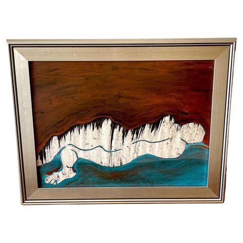 'Kneeling Muse ' Oil/Mixed Media on Paper, 1960s by Douglas D. Peden For Sale at 1stDibs