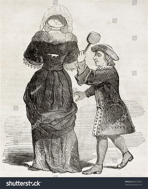 Old Illustration Man Spanking Woman Carnival Stock Photo 80473066 ...