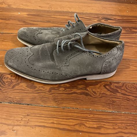 Men Stacy Adams Gray Suede Dress Shoes Size 9 M Lace … - Gem