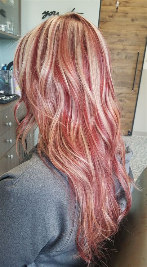 Blonde Red Streaks