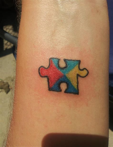 Autism Puzzle Piece Tattoo 3d