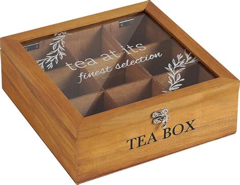 Amazon.com: handrong Wooden Tea Box Organizer,Teas Holder Organizer,Tea ...