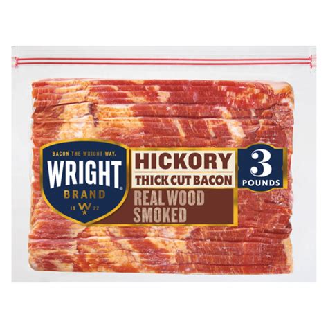 Wright Thick Sliced Hickory Smoked Bacon, 3 lb. (48 oz) Delivery or ...