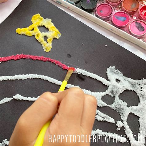 Salt Painting for Toddlers & Preschoolers - HAPPY TODDLER PLAYTIME