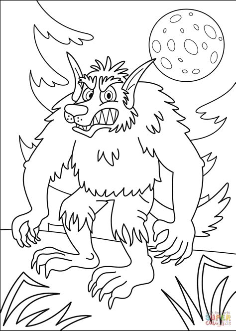 Werewolf coloring page | Free Printable Coloring Pages
