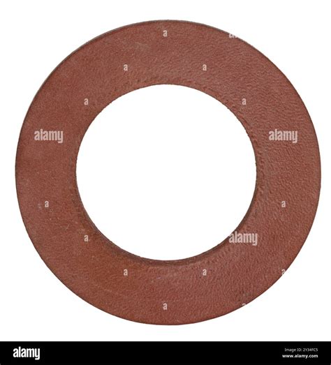 Isolated red water gasket the rightt size for placing on a garden hose ...