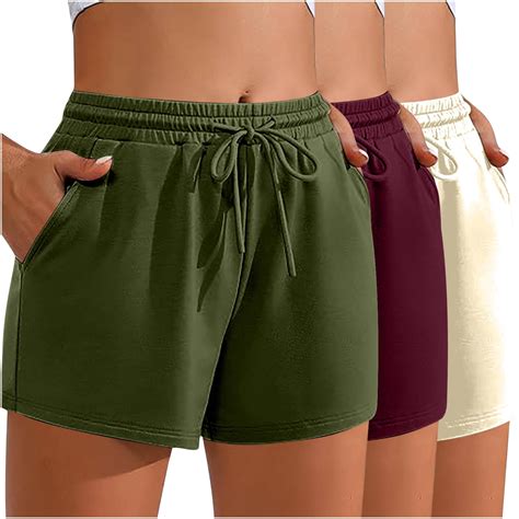 cfhntfmh Womens Sweat Shorts Athletic Shorts with Pocket 2025 Comfy ...