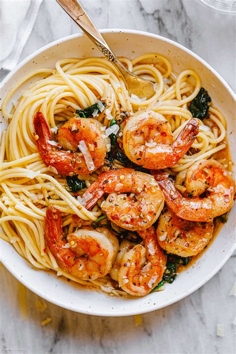 Garlic Butter Shrimp Pasta Recipe with Spinach – How to Cook Shrimp ...