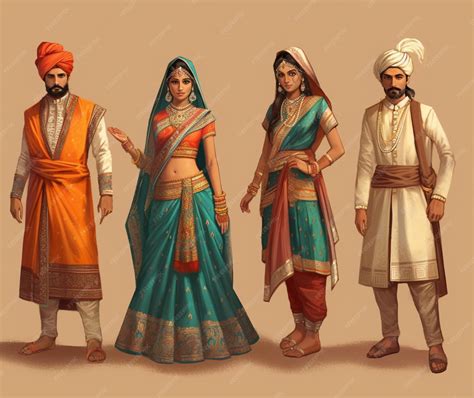 Premium Photo | Graphics showcasing traditional Indian attire