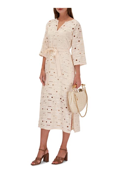 Kiton - Creamy White Linen Maxi Dress | Mitchell Stores