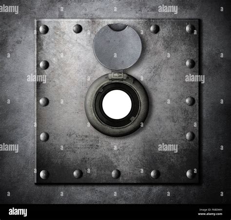 peephole or peep hole in metal armored door Stock Photo - Alamy
