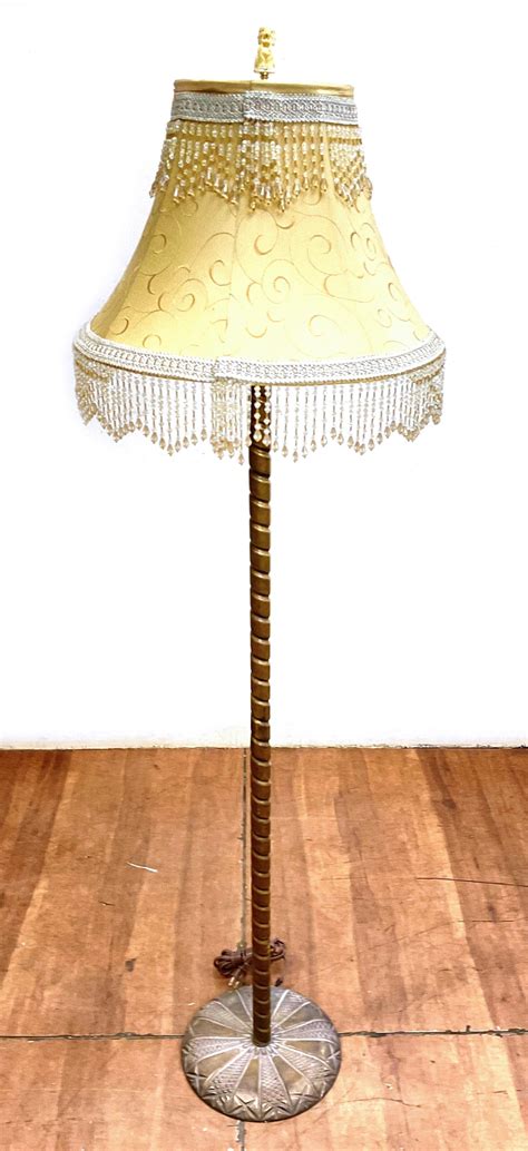 Lot - Traditional Style Brass Candlestick Floor Lamp