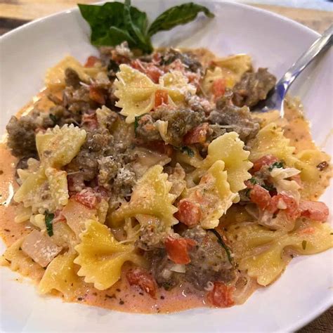 Easy Italian Sausage Bow Tie Pasta Recipe - Entertaining the RV Life