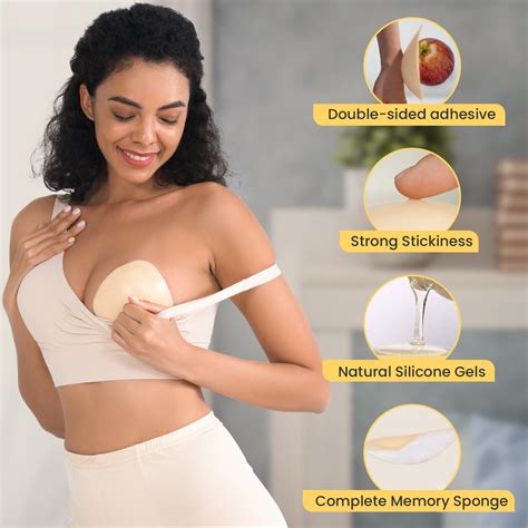 Snapklik.com : Double Sided Sticky Bra Inserts Reusable Push Up Lift ...