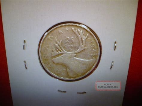 Silver 1943 Canada 25 Cents - King George Vi - Quarter Dollar - Wwii ...