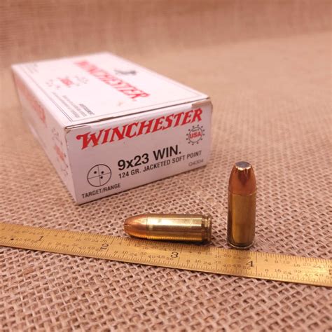 Winchester 9x23mm Win Ammunition 124 GR. Jacketed Soft Point - Box/50 ...
