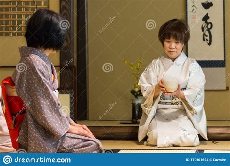 Japanese Tea Ceremony Masters during Ceremonial Preparation and ...